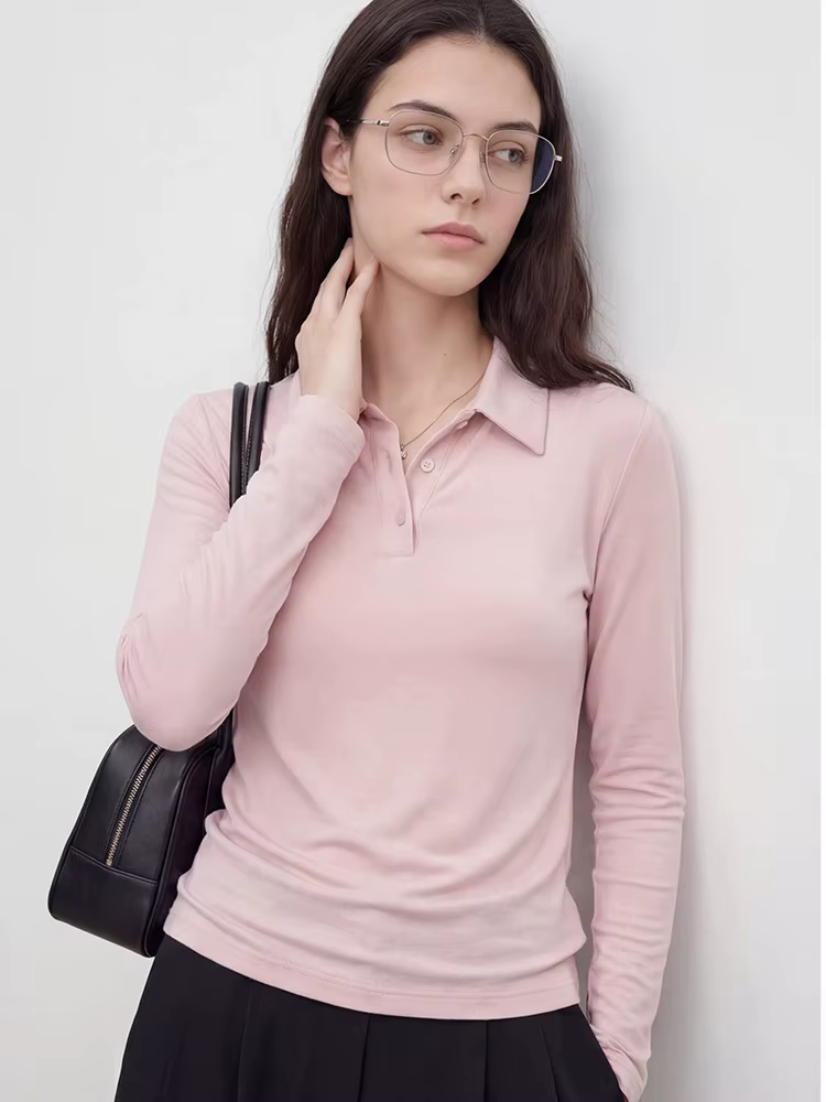 T-shirt Polo à manches longues pour femmes