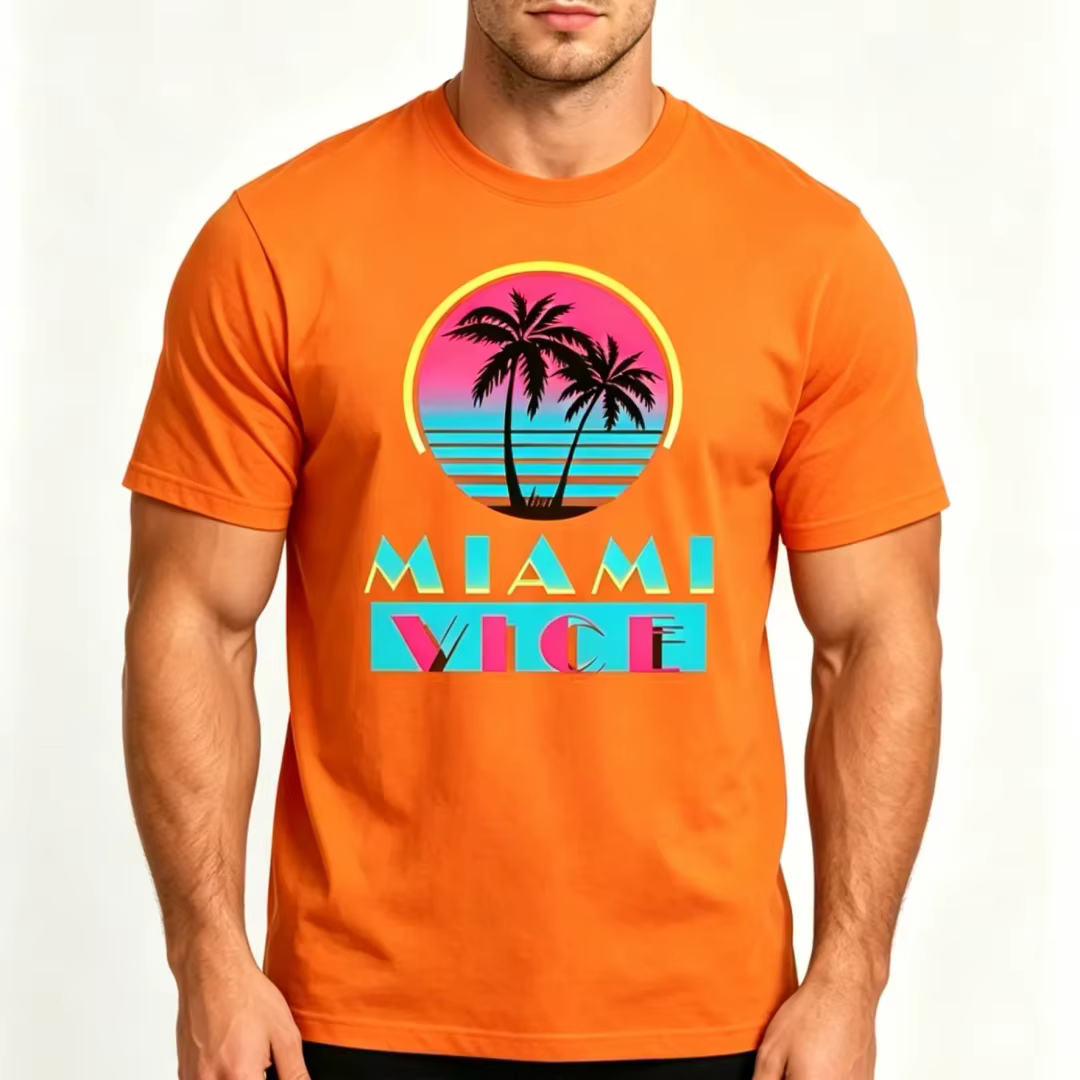 T-shirt tendance pour homme avec motif palmier
