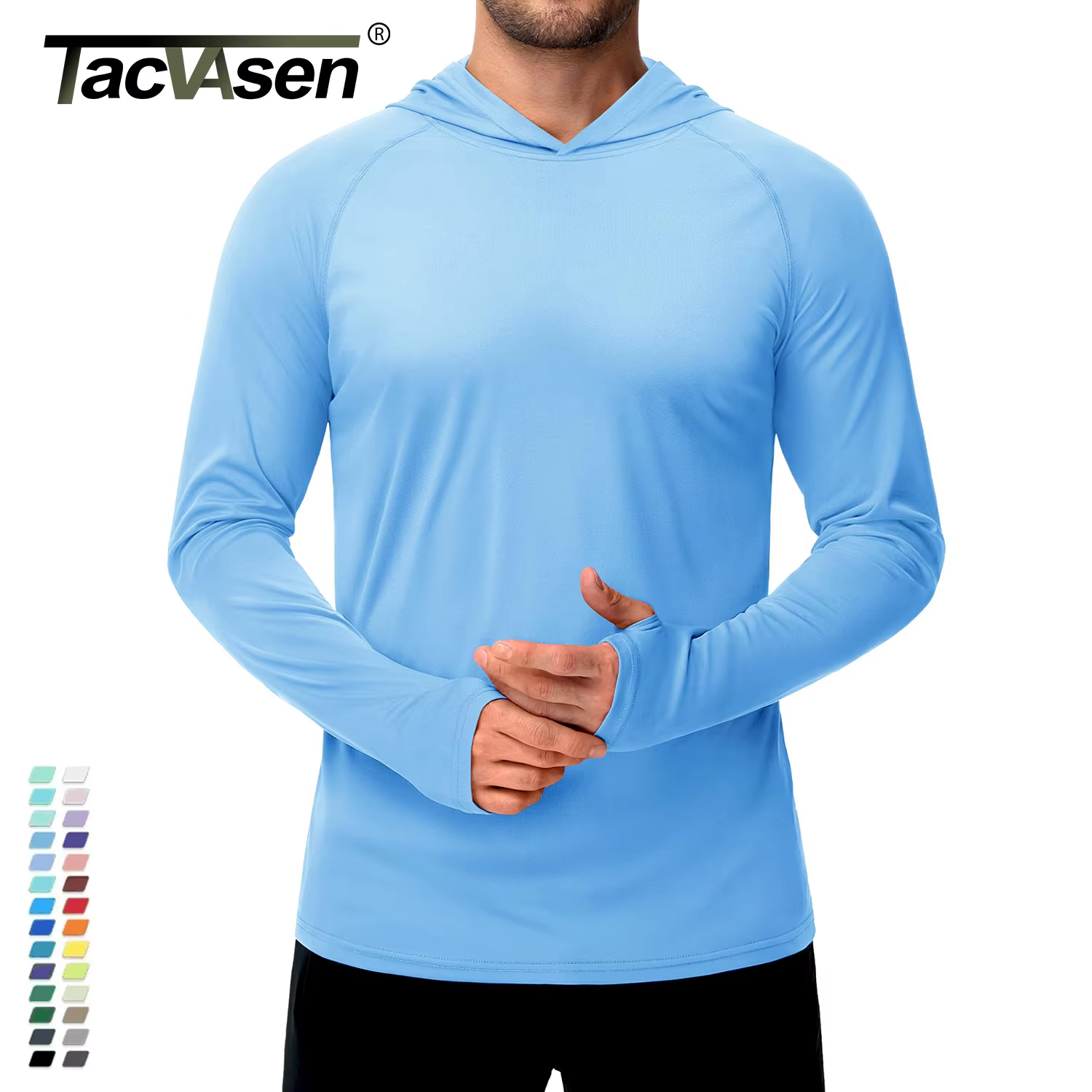 TACVASEN T-Shirts de Protection solaire à manches longues pour hommes
