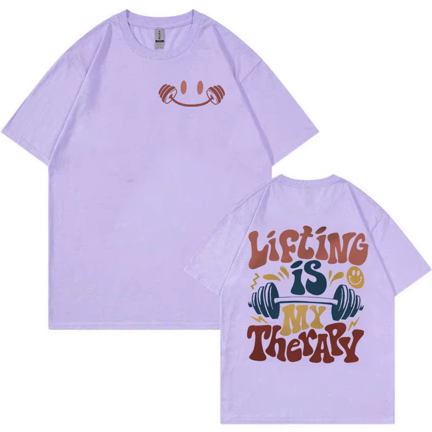 Le levage est ma époque de thérapie drôle Meme T-shirt hommes femmes été Harajuku mode T-shirts Vintage col rond