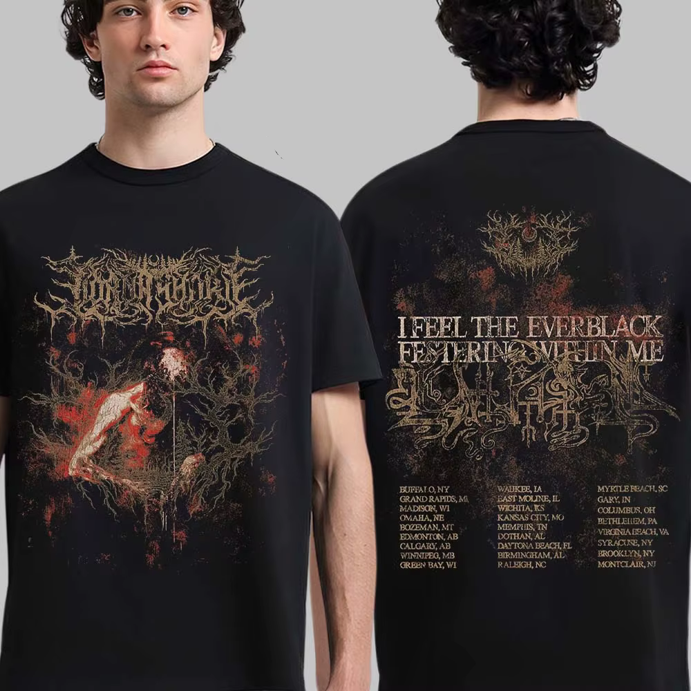 Lorna Shore Band North American Tour 2026 Merch T-shirt 100% coton unisexe pour hommes et femmes