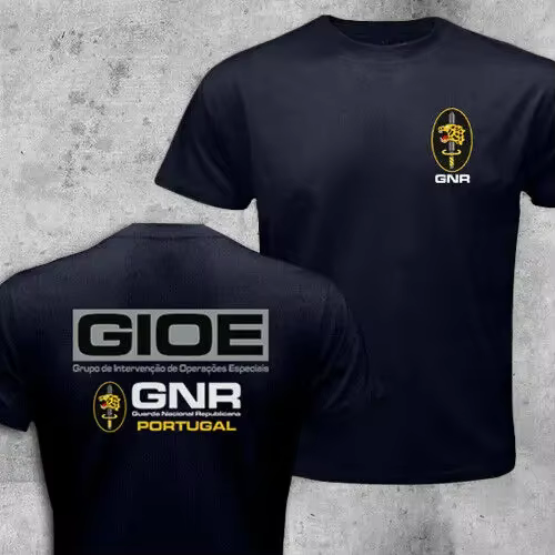 Portugal GNR Garde nationale Gendarmerie GIOE Unité des forces spéciales T-Shirt à manches courtes décontracté coton col rond hommes chemises