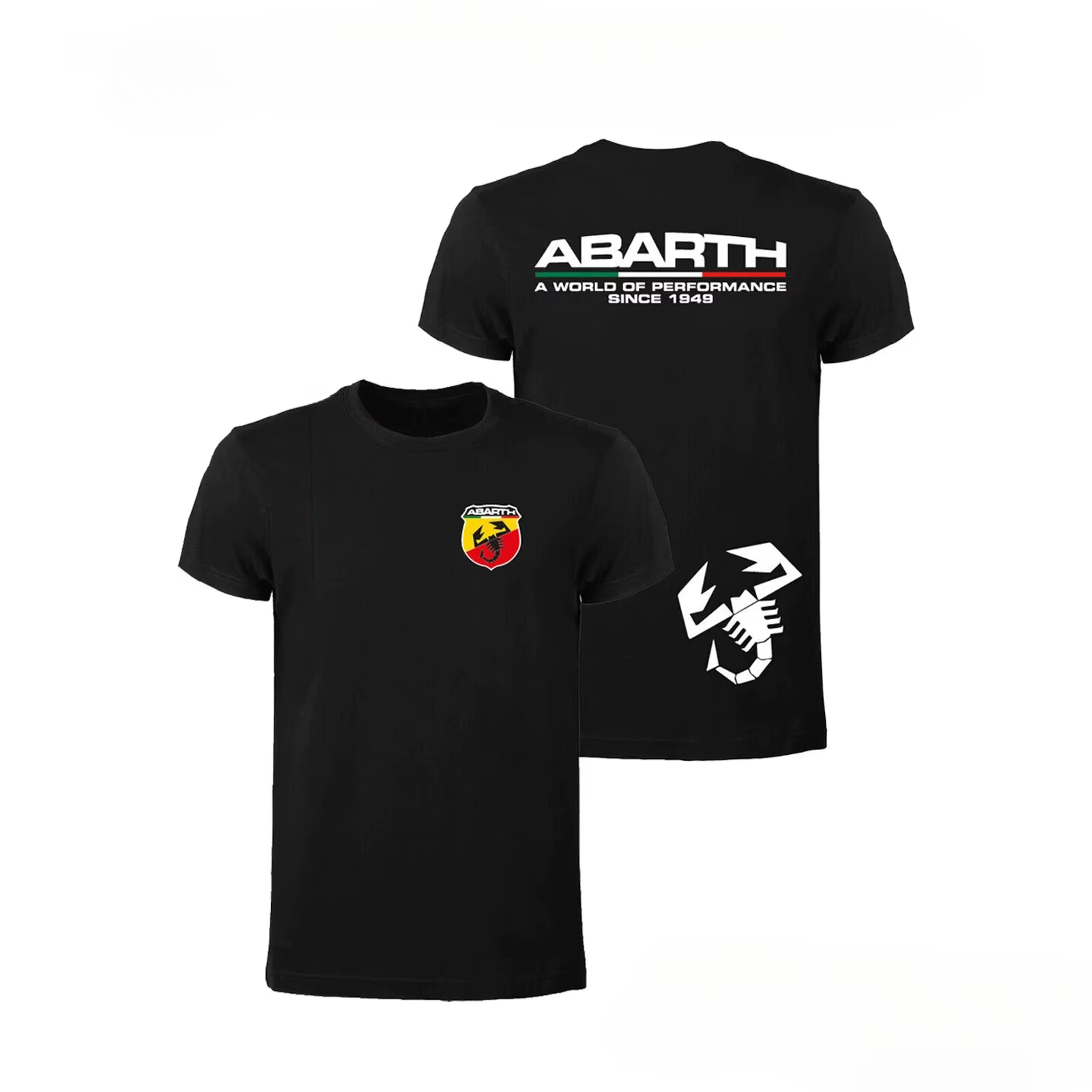 T-shirt de marque automobile italienne Maglietta Logo Scorpione Maniche Corte Cotone