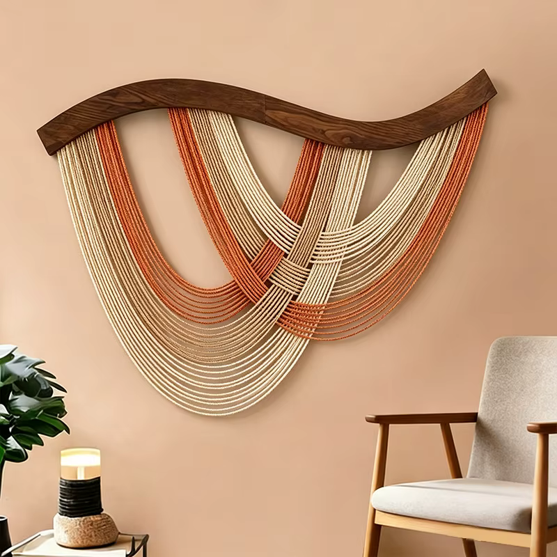 Décoration murale en macramé