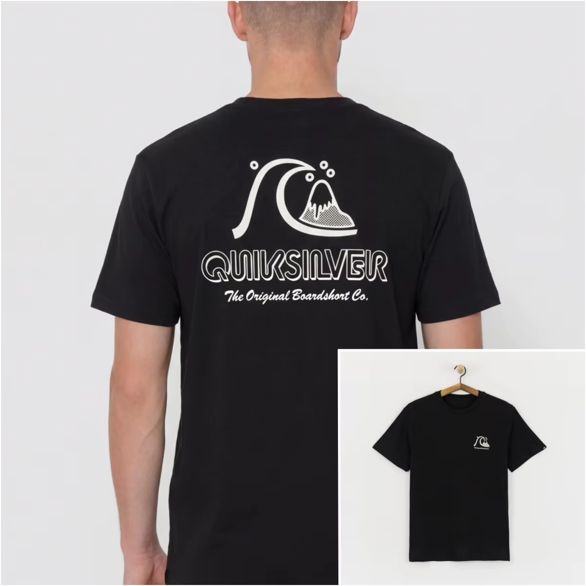 T-shirt noir tendance surf et skateboard