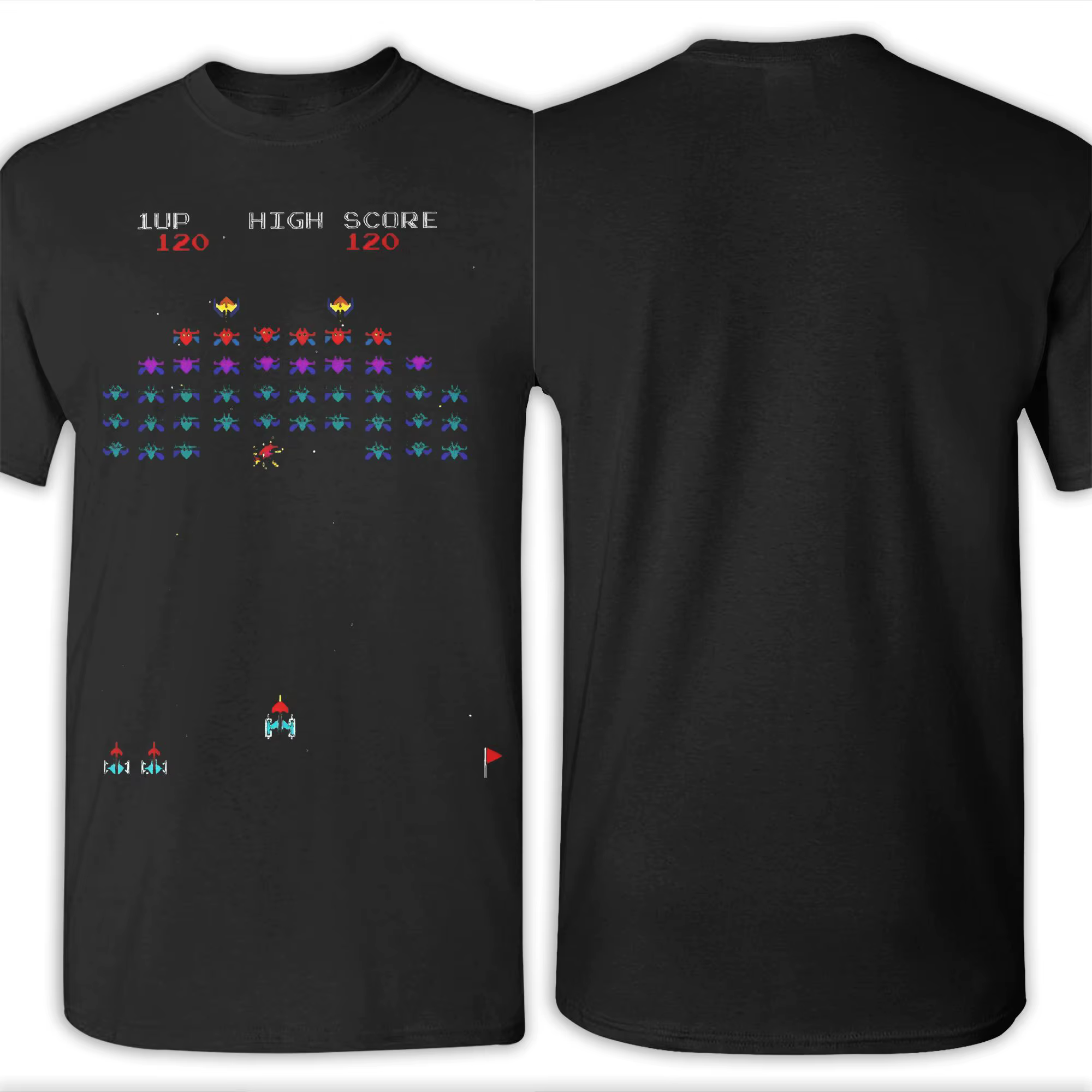 Arcade Galaga game gaming fans Printed T Shirts for Men Women 100% Cotton Tee Shirt Clothing