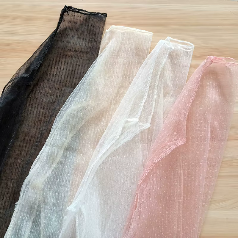 Sexy voir à travers les hauts femmes Transparent à manches longues dentelle T-shirt maille Tulles