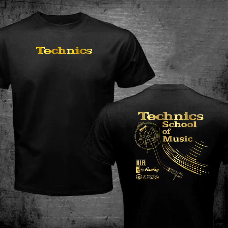 T-shirt Vintage DJ Long Play Technics School of Music pour Homme