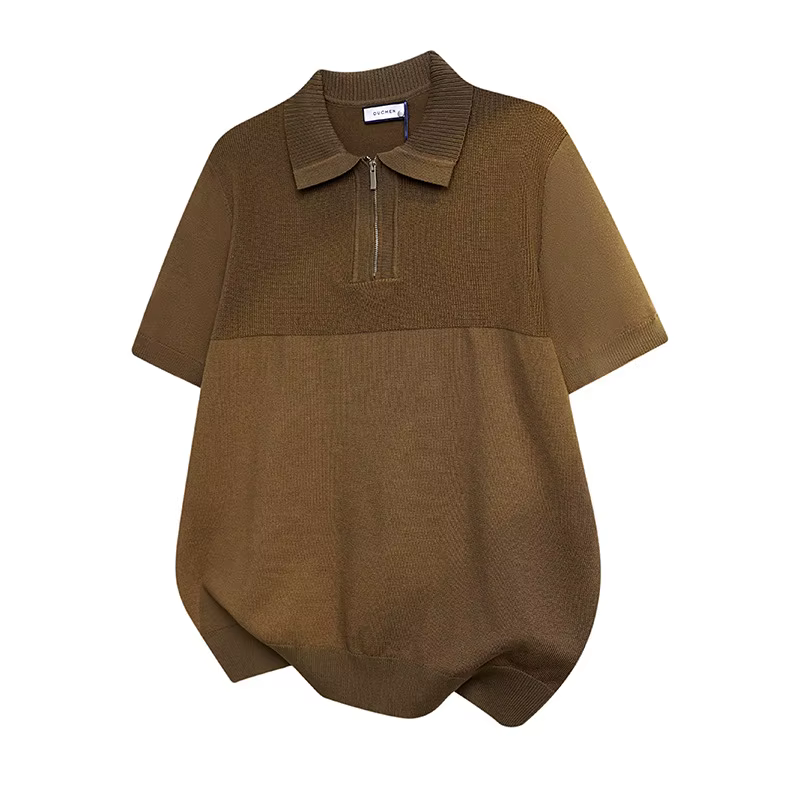 Nouveau Polo zippé 2026 – T-shirt décontracté à manches courtes et col à revers