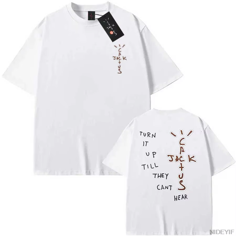 100% coton t-shirt hommes femmes mode Hip Hop t-shirts cactus jack lâche à manches courtes Fans cadeau hauts