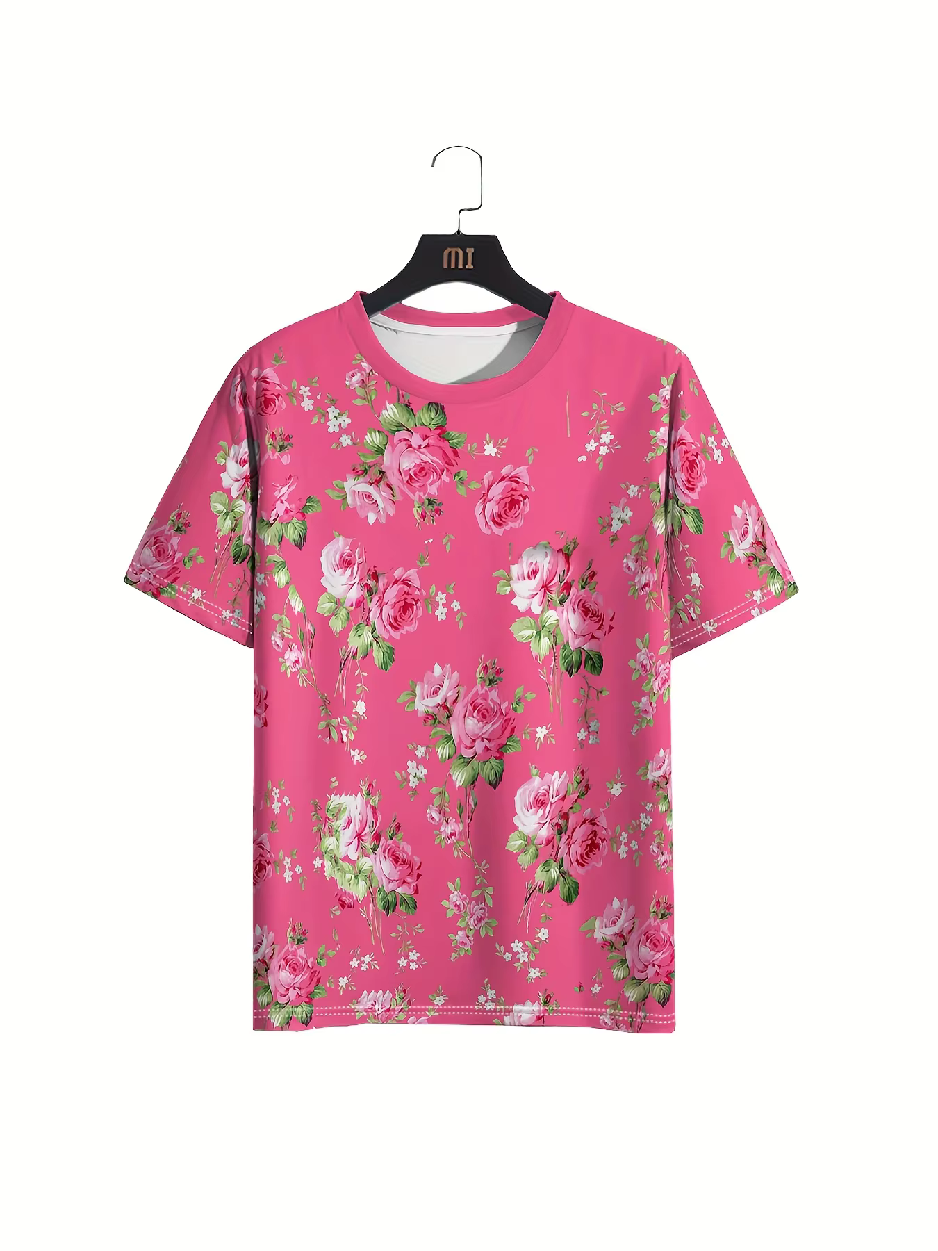 Tee-shirt pour femme – Graphique à motif floral rose