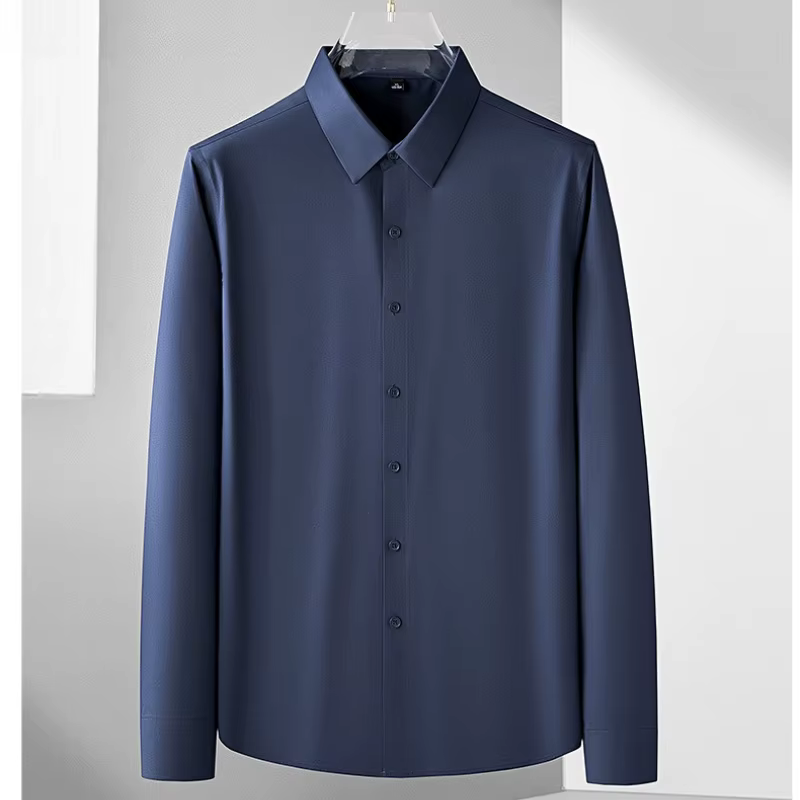 ​ ​ Chemise à manches longues en modal cool touch pour hommes sans fer – Business décontracté résistant aux rides ​ ​    Vêtements de bureau formels