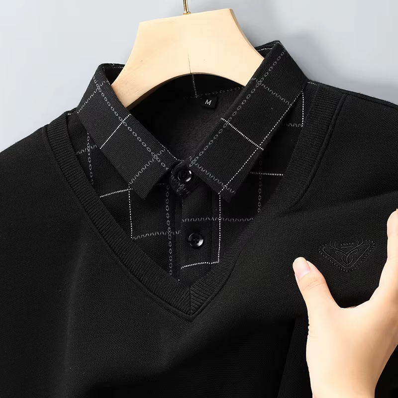Polo classique doublé polaire pour hommes