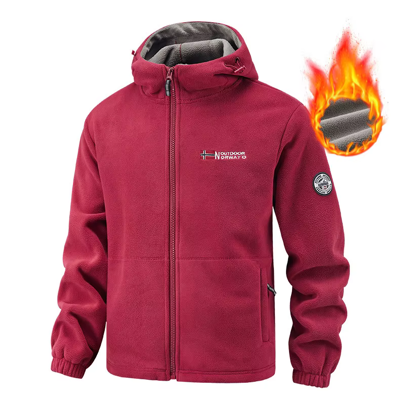 Sweat à capuche polaire pour homme – Veste de sport décontractée chaude pour l'hiver