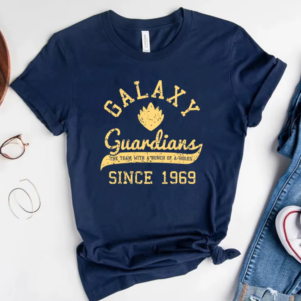 T-shirt unisexe Galaxy Guardians Since 1969, logo graphique des gardiens, chemise à manches courtes pour hommes et femmes, haut de film Smile Hero, cadeau GérGift