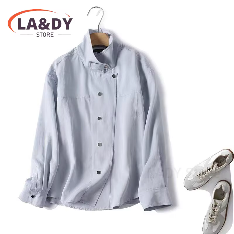 Chemisiers et Hauts Femme Printemps 2026 Nouvelle Collection Boutonnés Manches Longues Élégants Unis pour le Bureau