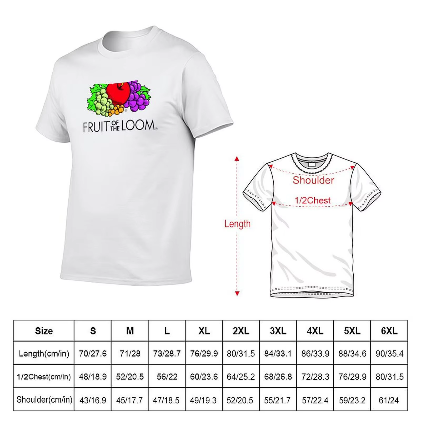 Fruit of The Loom Teeshirt T-Shirt t-shirts pour homme coupe ajustée coton