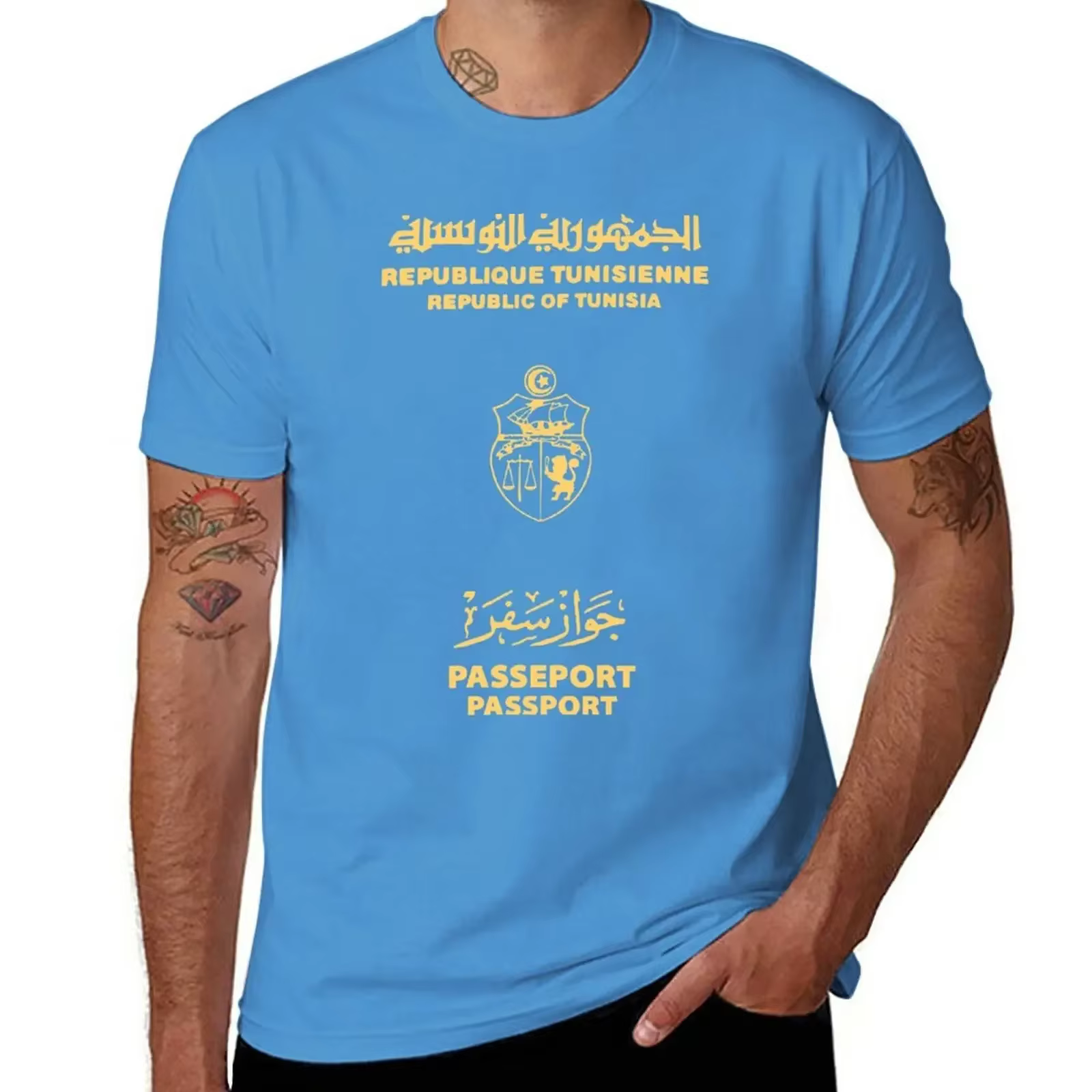 T-shirt à manches courtes avec imprimé animal pour hommes