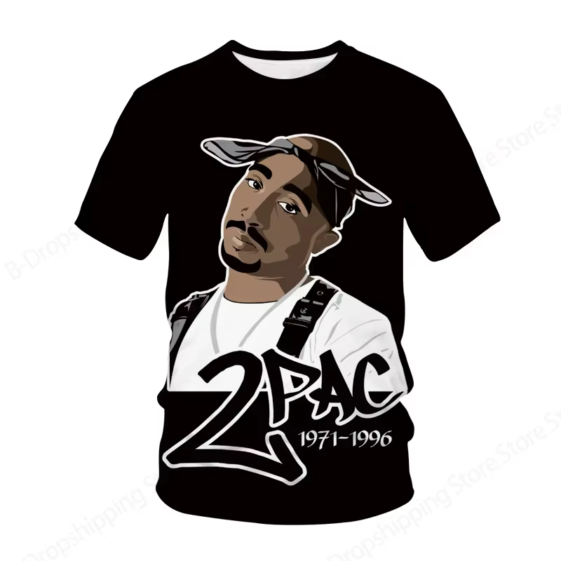 Nouveaux hommes femmes rappeur Tupac T-shirt 3d 2pac impression