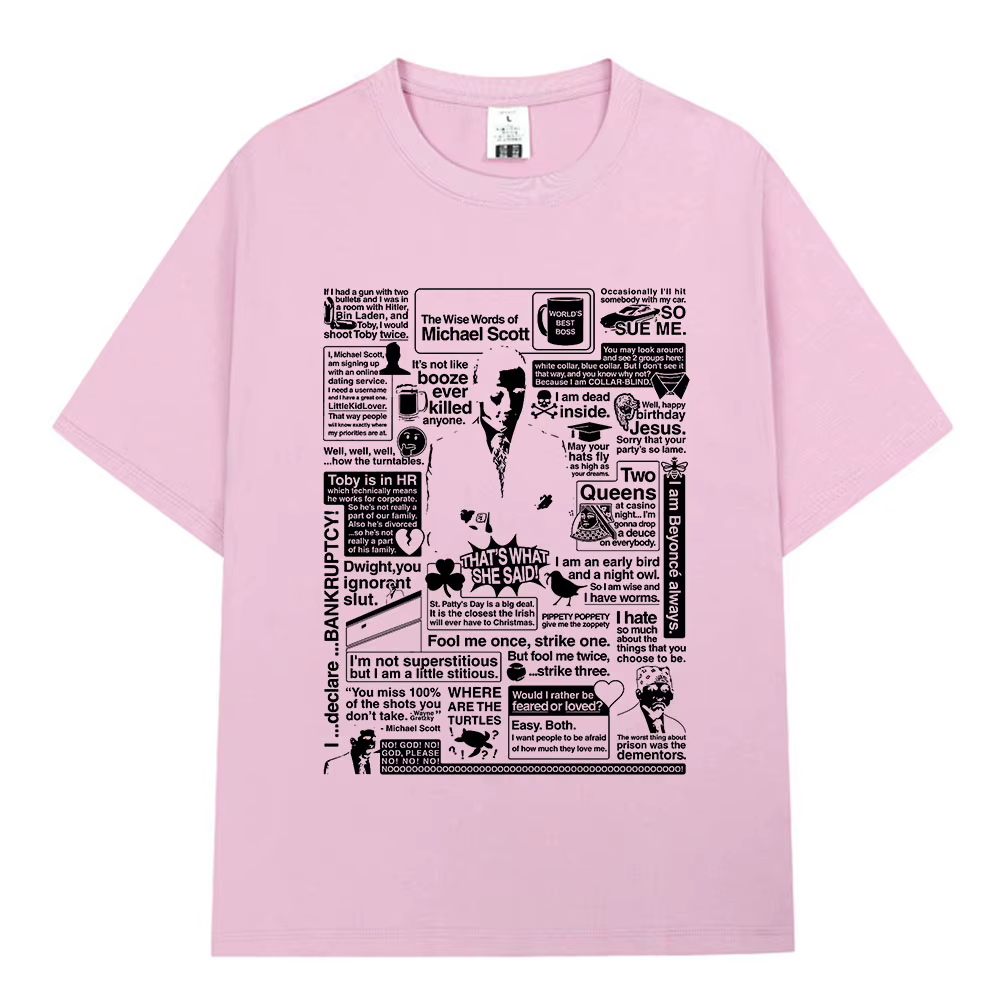 Les mots sages de Michael Scott hommage le bureau T-shirt série TV Dwight Schrute Jim Halpert T-Shirts surdimensionnés à manches courtes