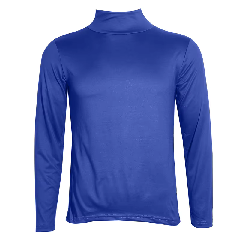 T-shirts à col haut pour hommes mode solide mince à manches longues T-shirt mâle