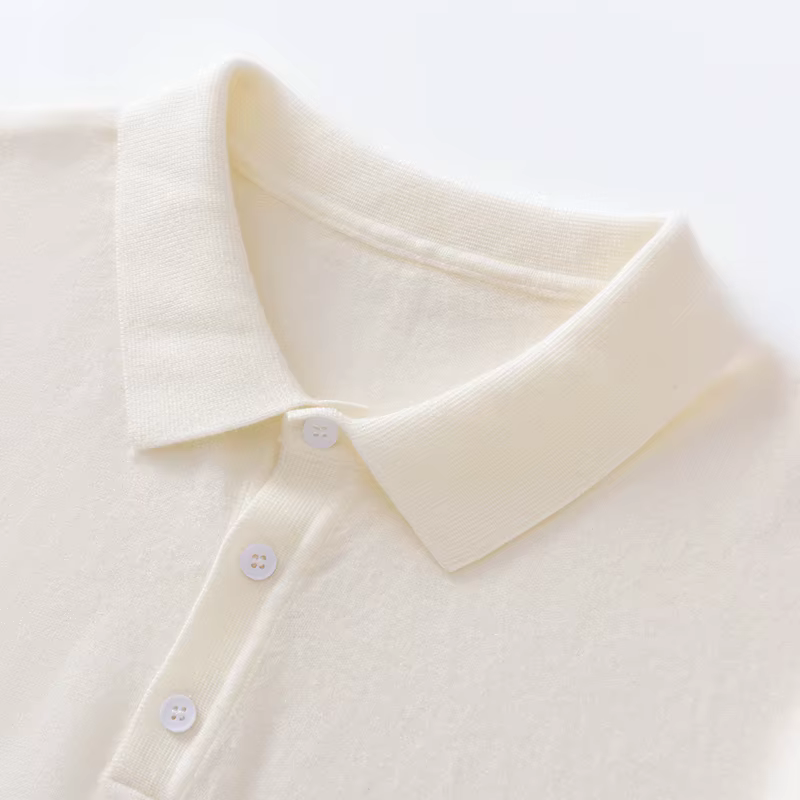 2025 classique col Polo T-Shirt pull hommes tricots laine Lyocell mélange