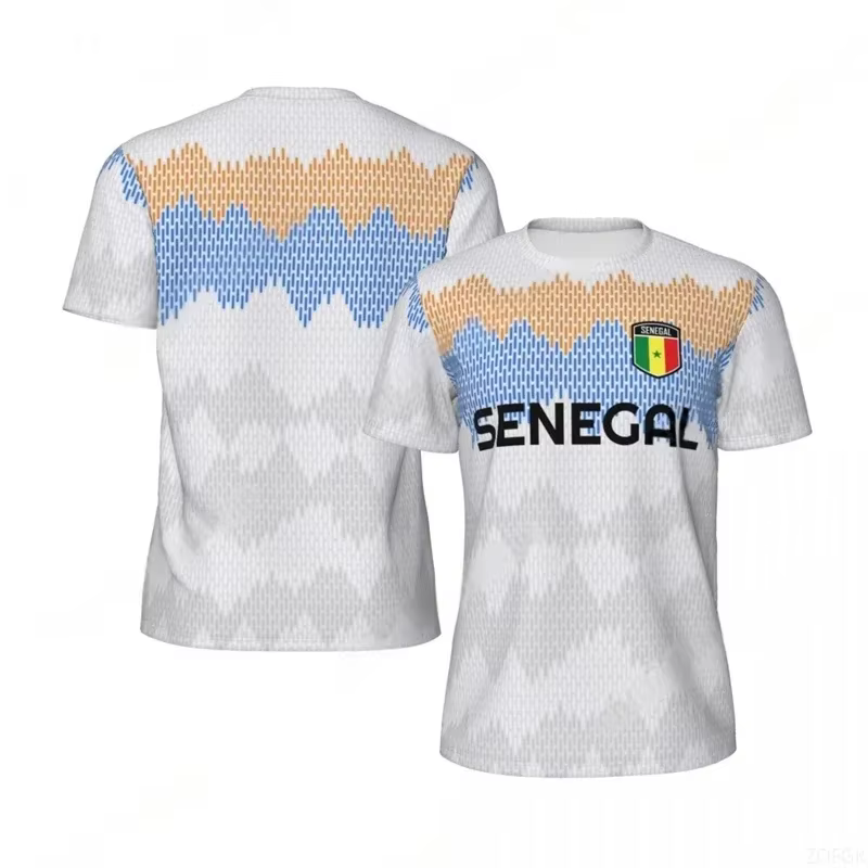 Mode drapeau du sénégal graphique Football T-shirts pour hommes tendance 3D emblème national imprimé sport