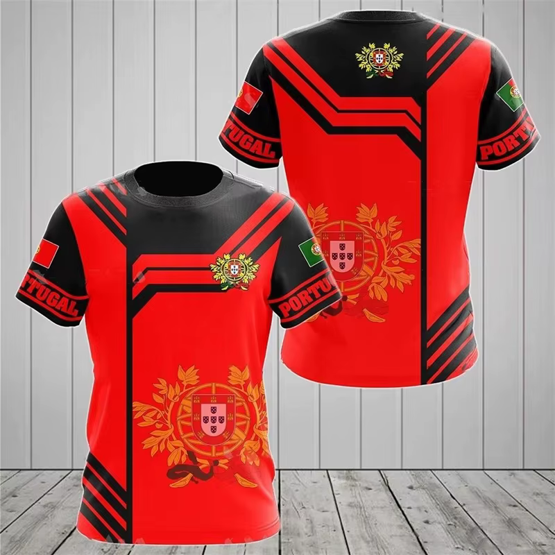 T-shirt imprimé emblème national du Portugal pour hommes