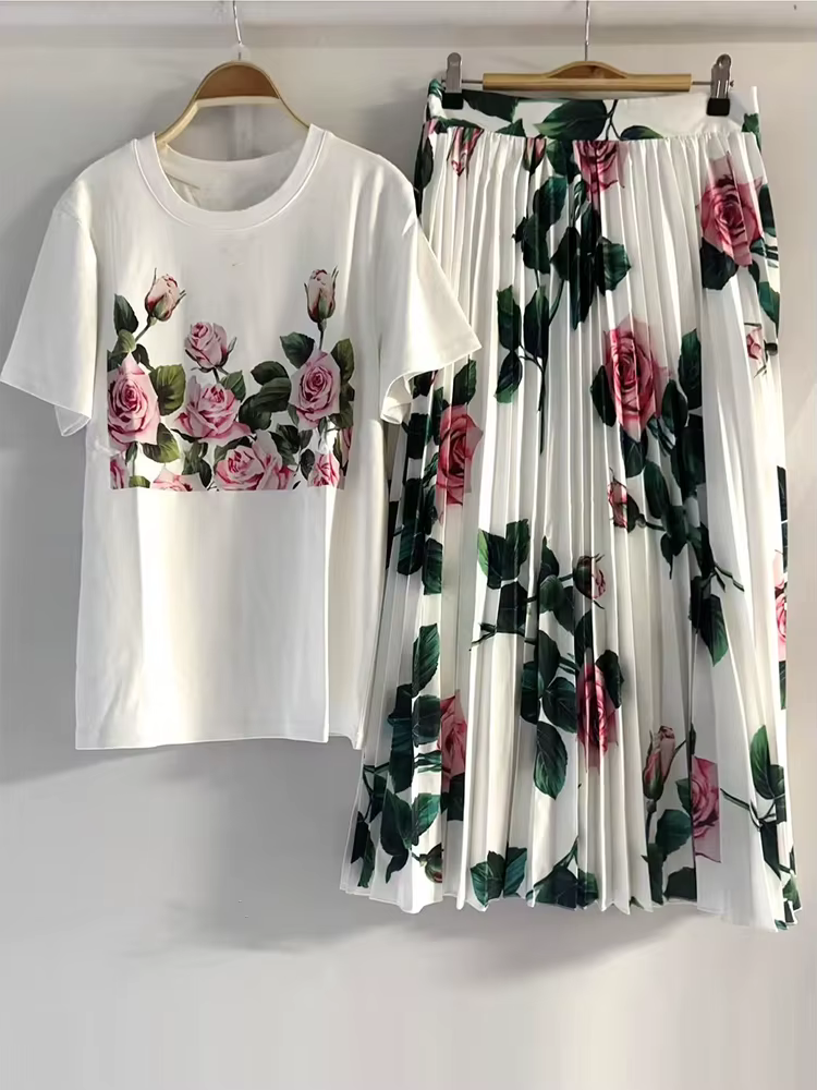 T-shirt rétro à col rond et manches courtes pour l'été