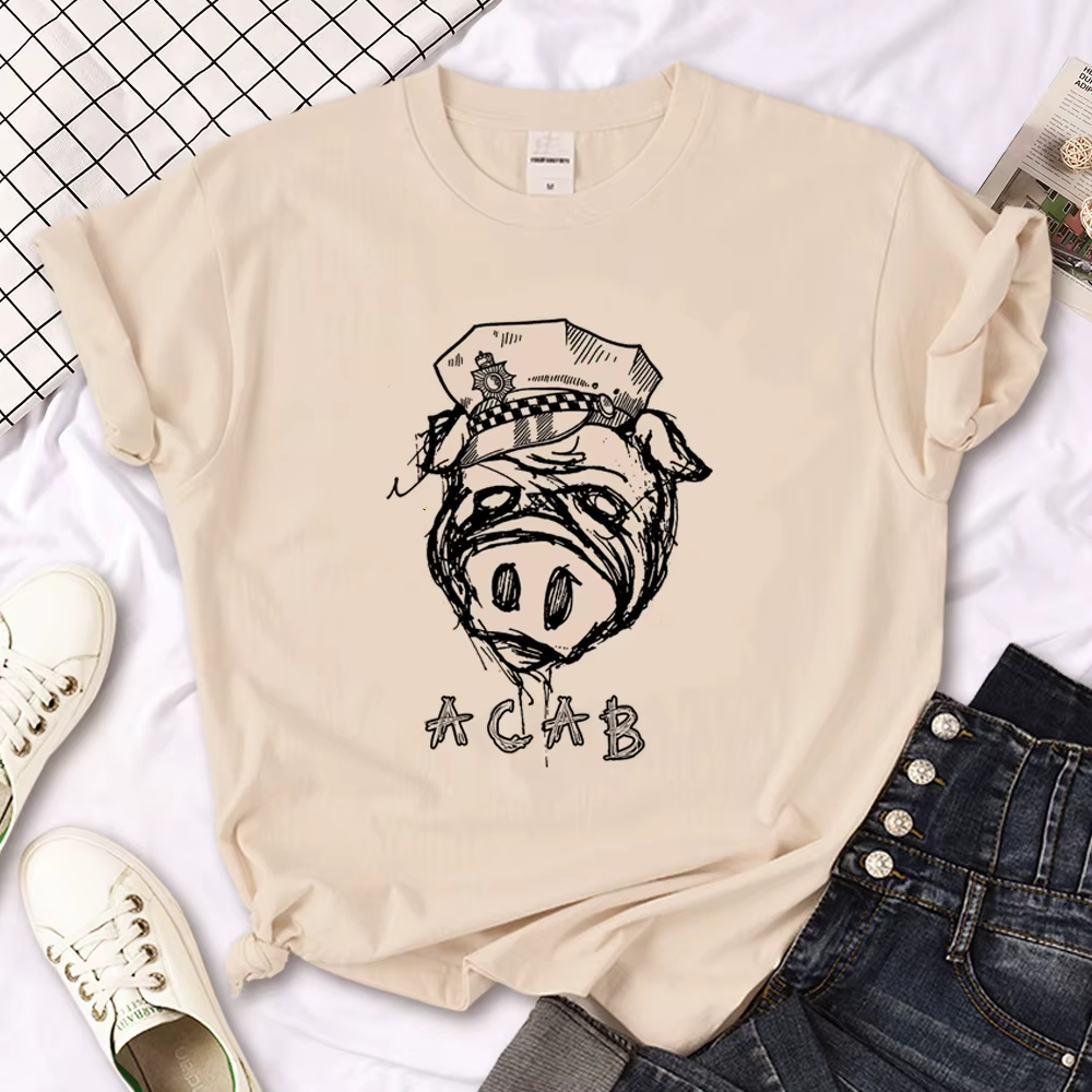 T-shirt manga japonais pour femmes, vêtements comiques, Acab, été, 600