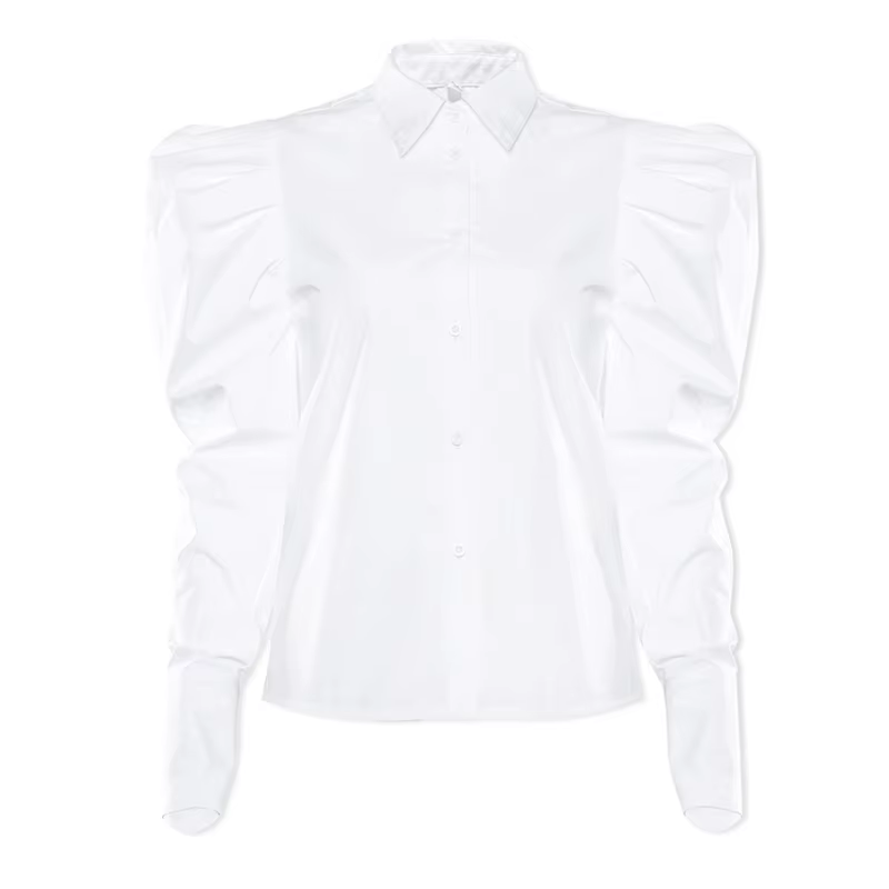 Chemise bouffante à revers bouffant pour femme