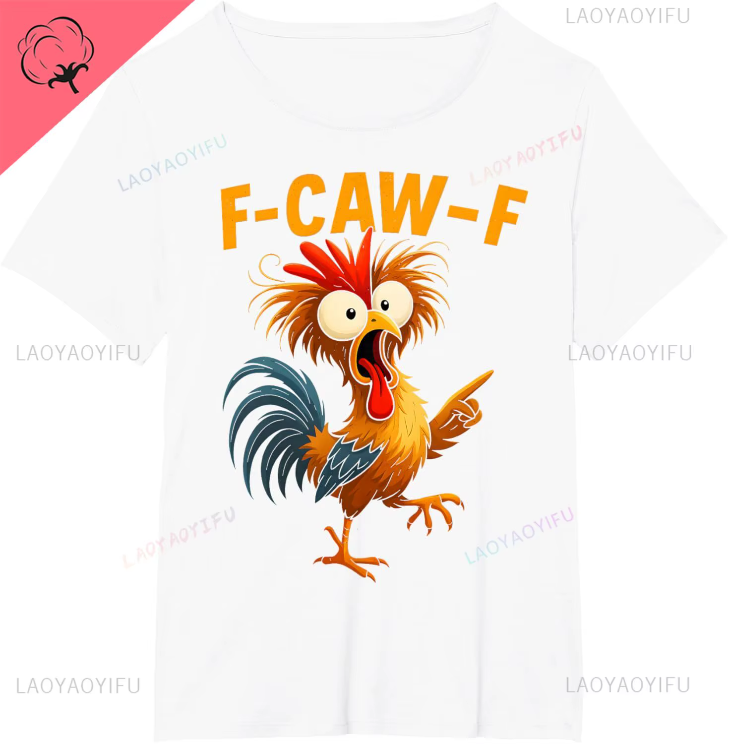 T-shirt F Caw F Rooster Funny Bird Fcawf Chicken Whisperer Fawk Off pour homme, vêtements en coton imprimés à la demande, style vintage, tailles S-5XL