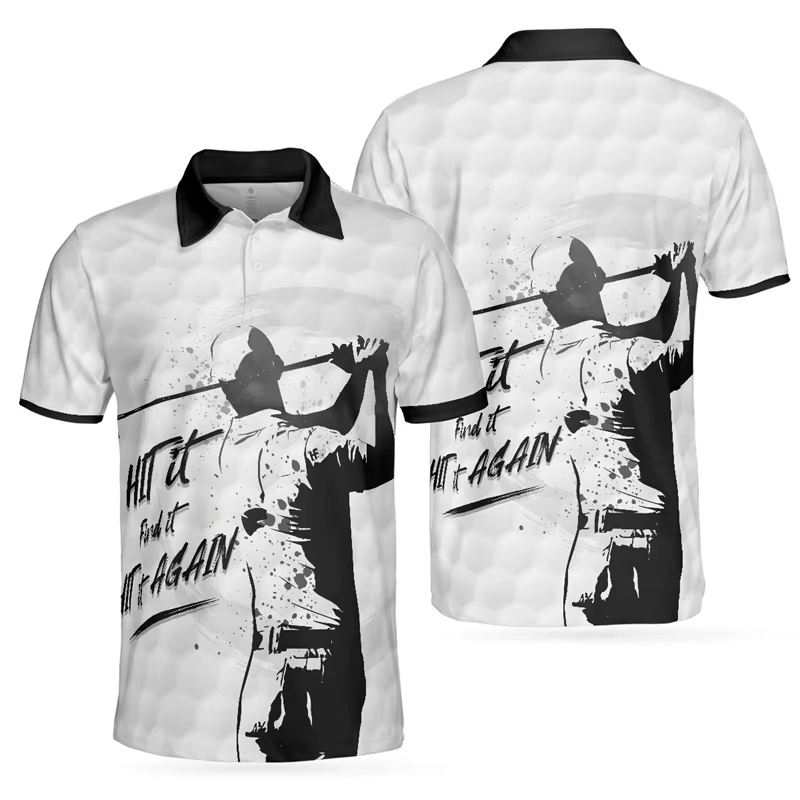Polo de golf 3D Harajuku pour hommes