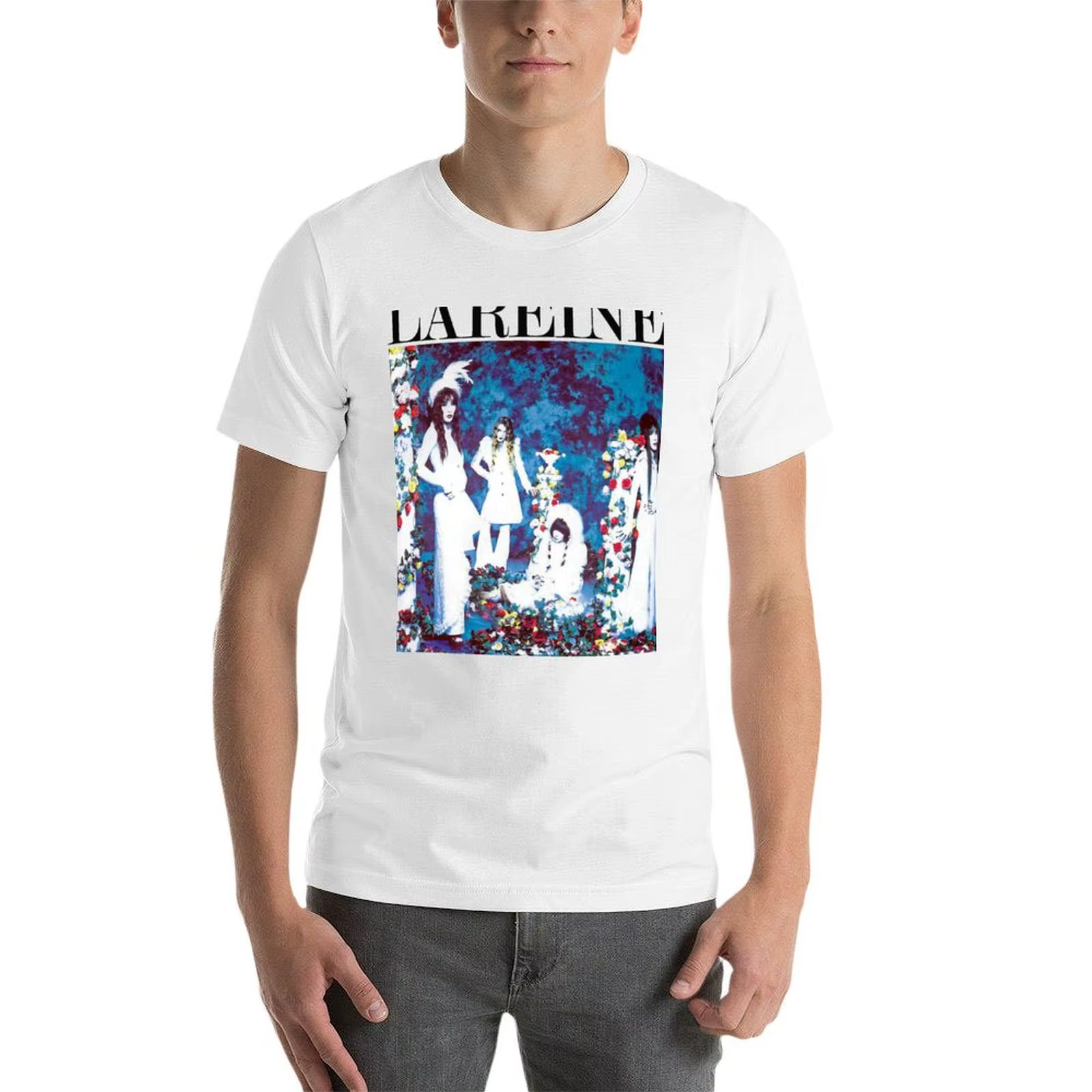 Lareine - T-shirt pour homme en coton, t-shirt graphique vintage pour homme