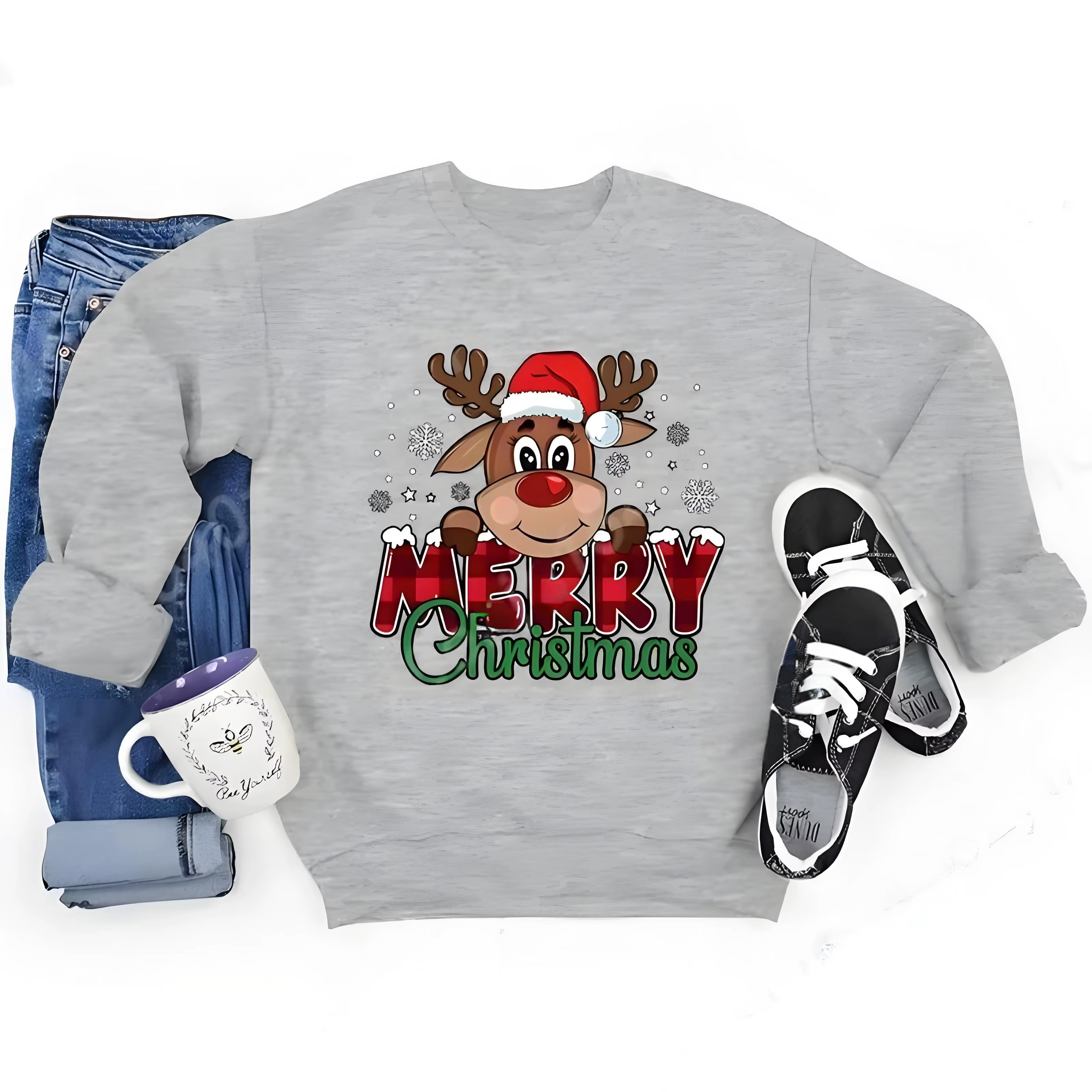 Sweat-shirt festif de noël pour femmes