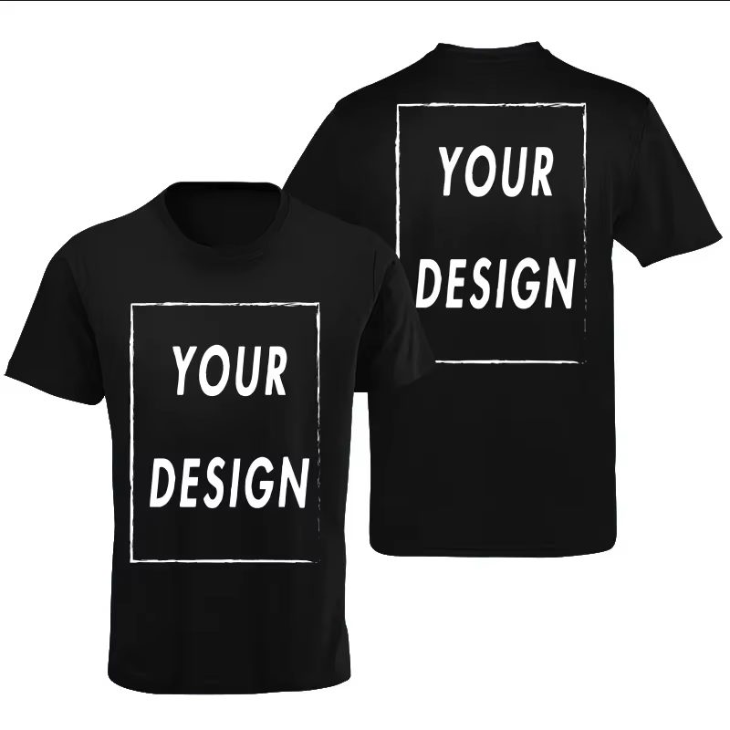 T-shirt personnalisé avant arrière imprimé professionnel votre propre logo texte Photo homme