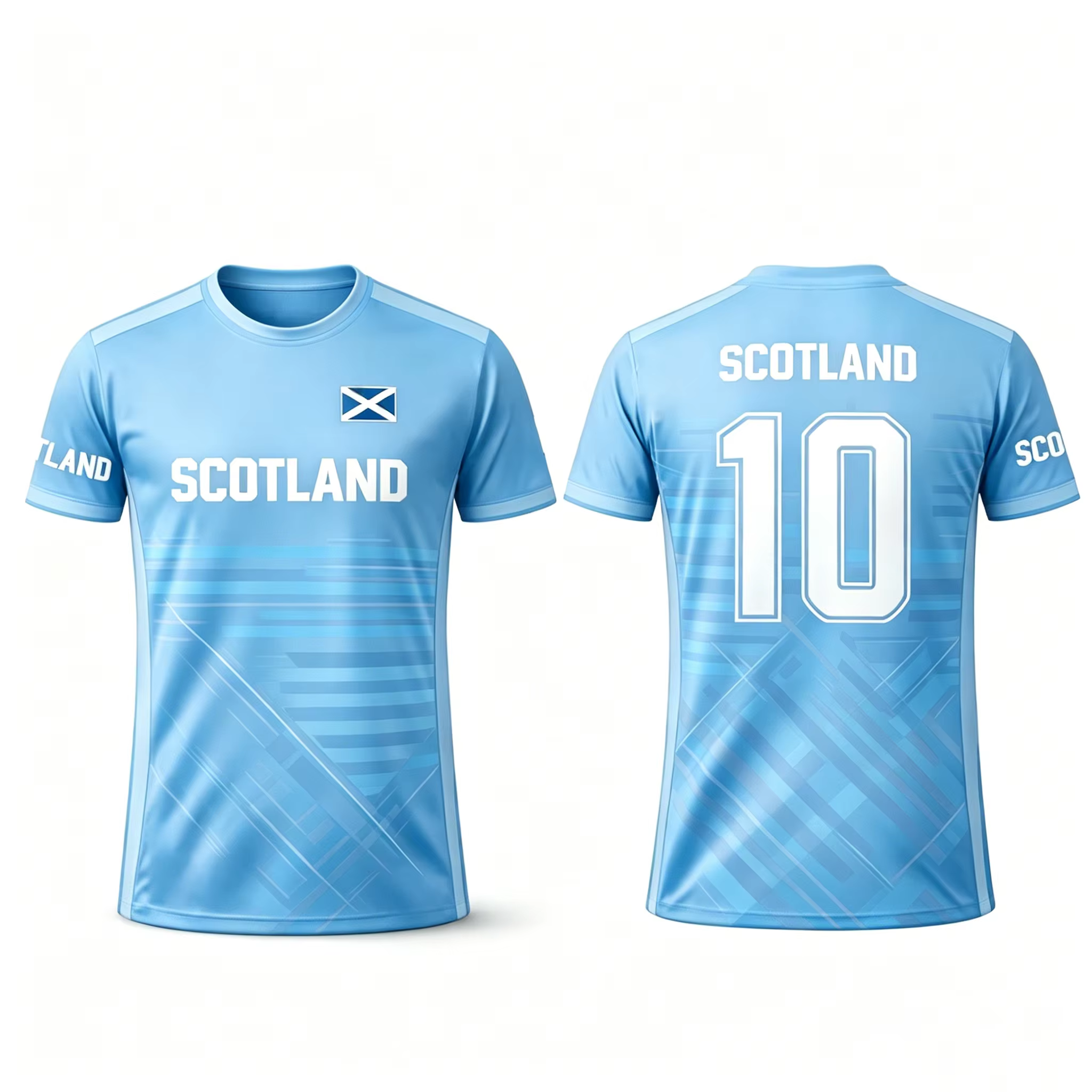 T-shirt imprimé drapeau écossais 2026 – Maillot de football respirant et à séchage rapide pour homme – Tenue d'entraînement quotidienne – Cadeau pour supporter