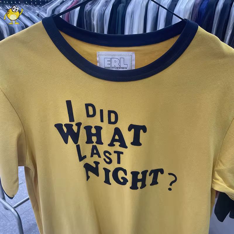 T-shirt jaune ERL pour homme et femme