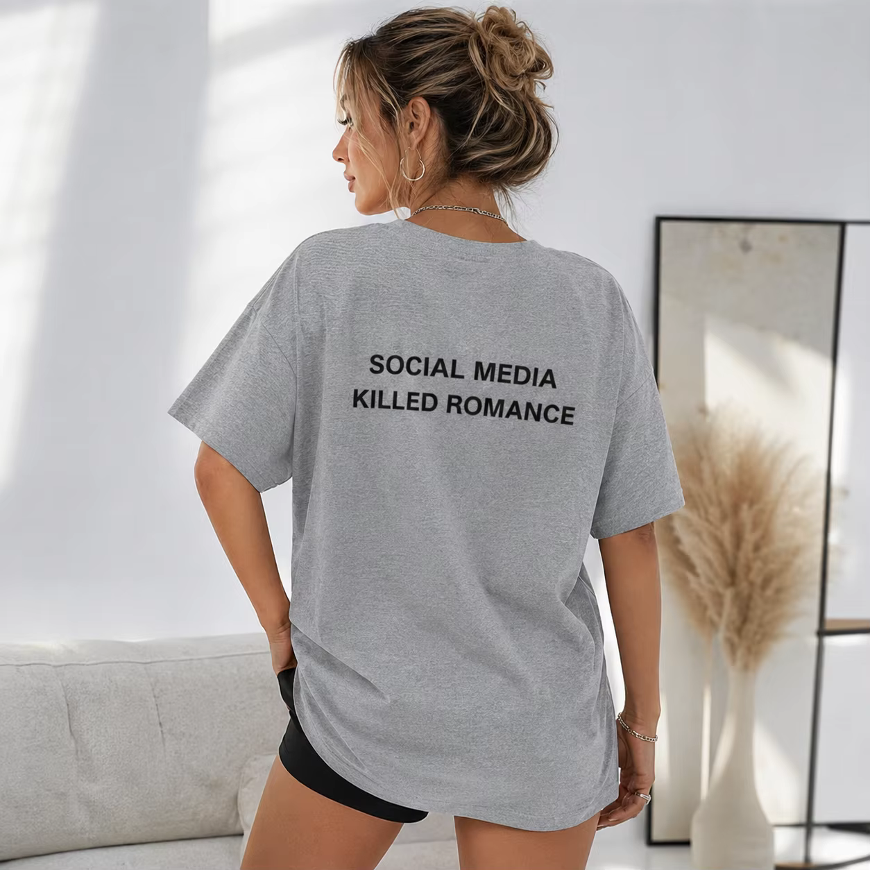 T-shirt estival 2026 Social Media Killed Romance pour hommes et femmes