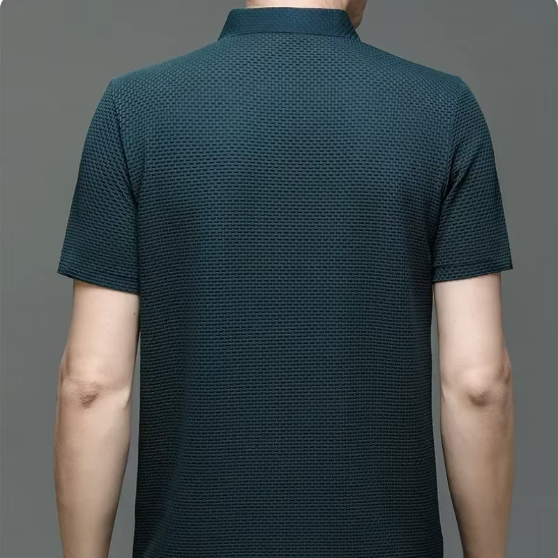 Vêtements de marque été nouveau T-shirt à manches courtes pour hommes soie glacée POLO frais et respirant affaires décontracté haut absorbant la sueur
