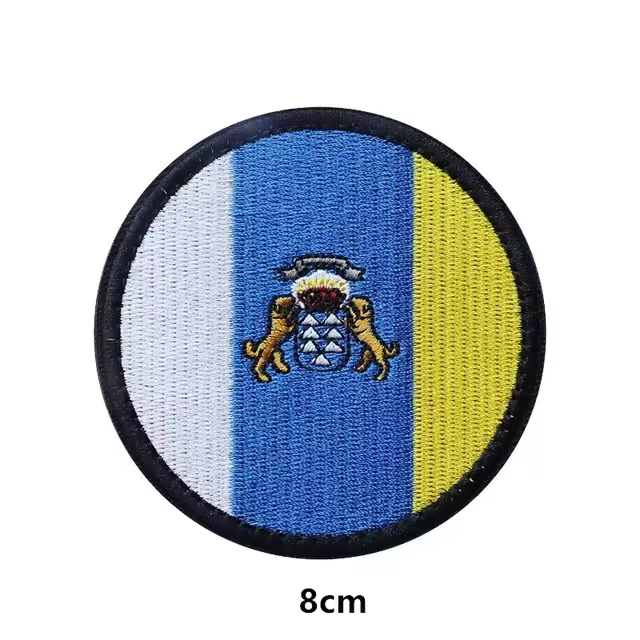 Îles canaries Espagne drapeau drapeaux brodés patchs Islas Canarias emblème épaule espagnol Badge appliqué pour vêtements sac à dos