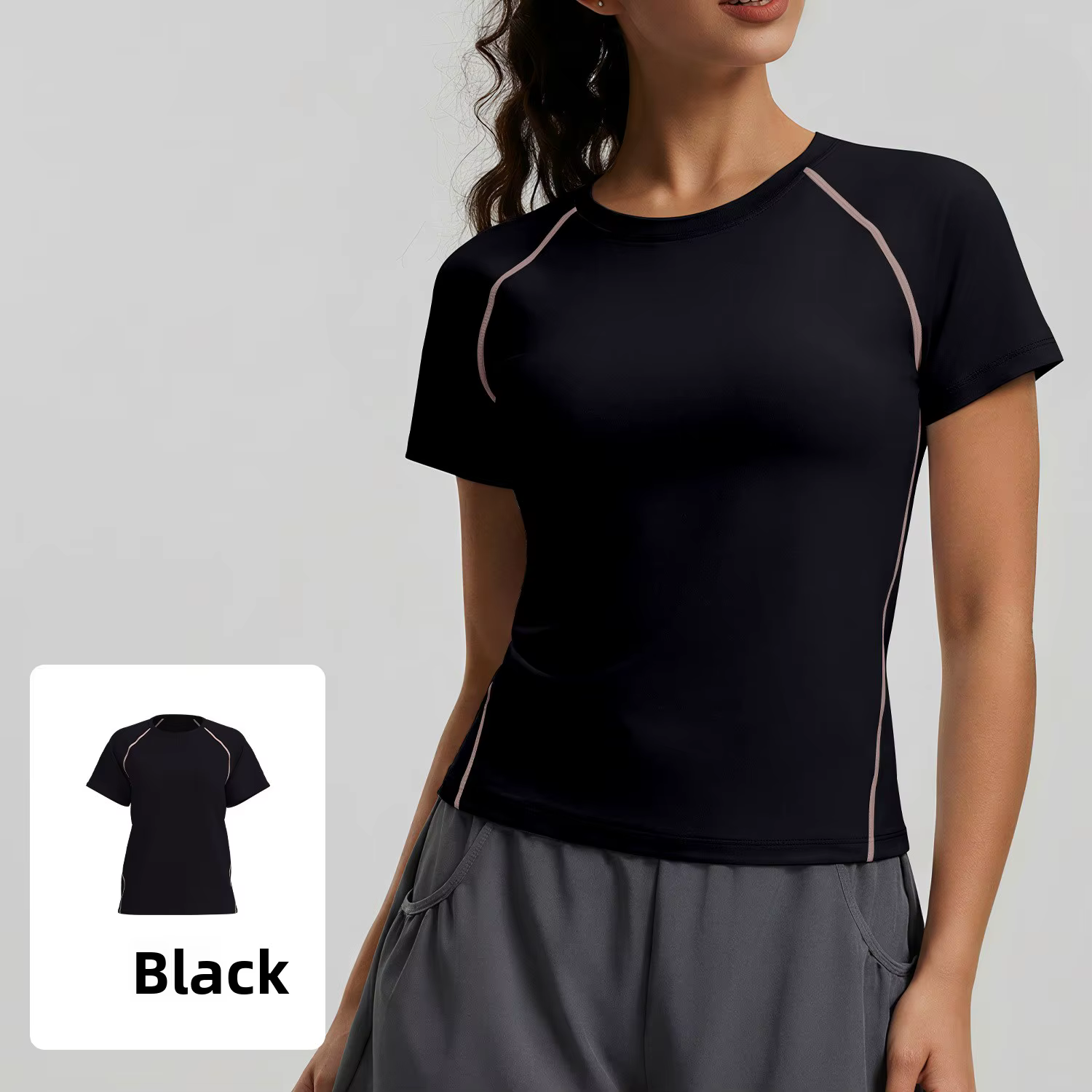 T-shirt de yoga pour femme à manches courtes