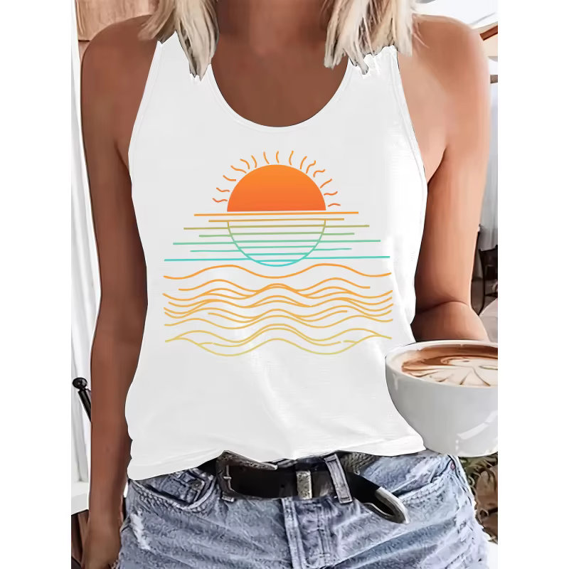 Débardeur d'été cool pour femme avec imprimé marin