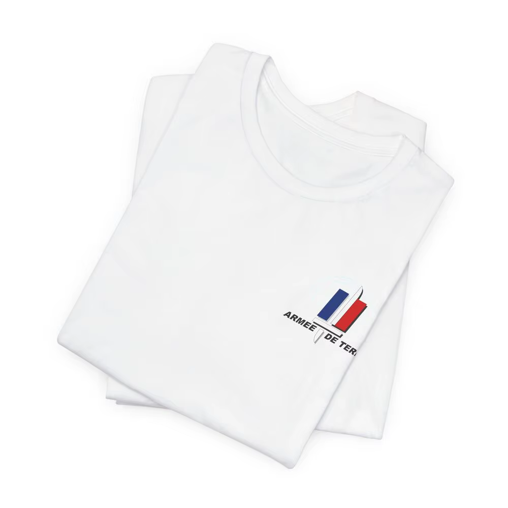 T-shirt Manches Courtes 100% Coton, Décontracté, Armée Française, Terre