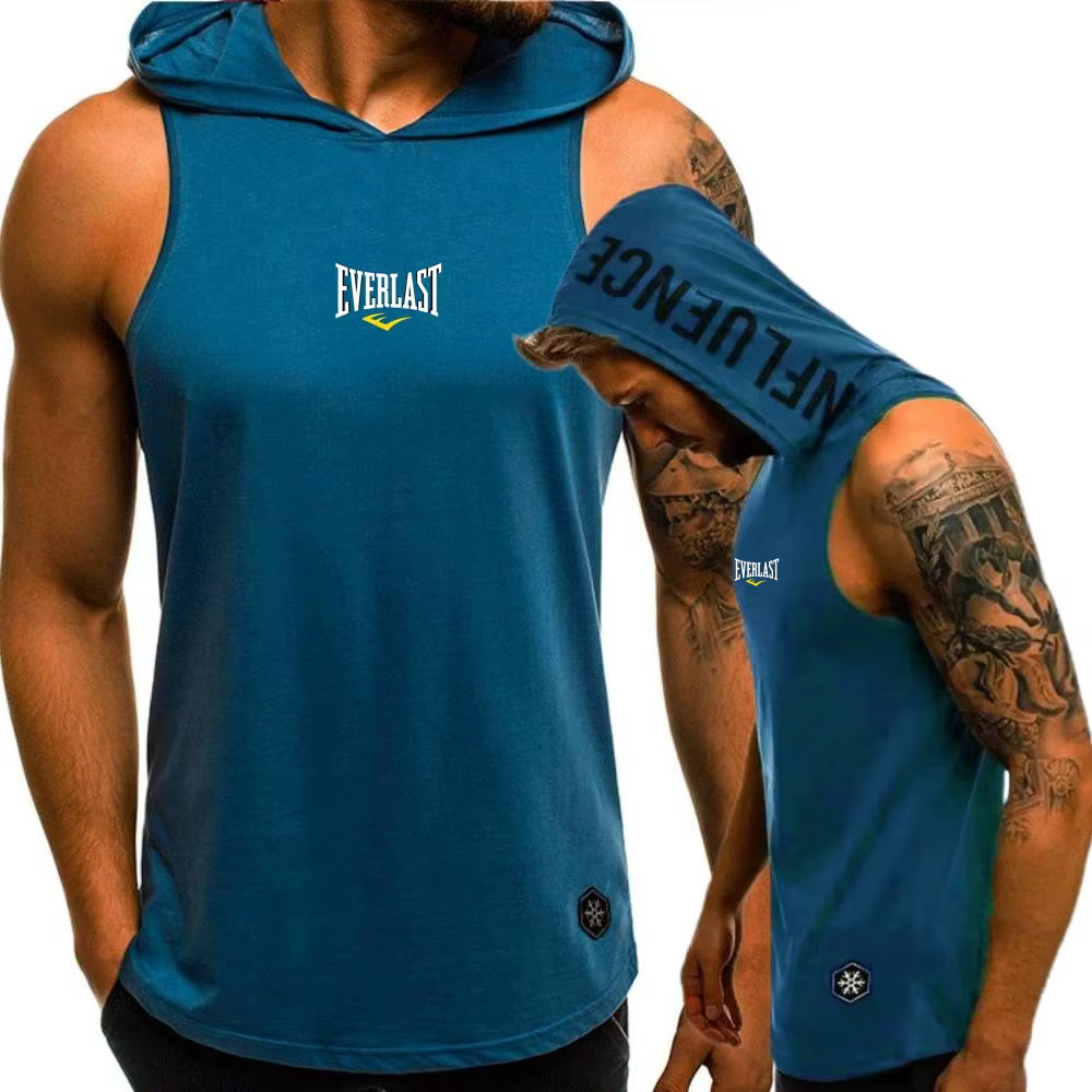Everlast Gilet décontracté hommes à capuche maillot de corps t-shirt musculation coupe musculaire débardeur gymnase