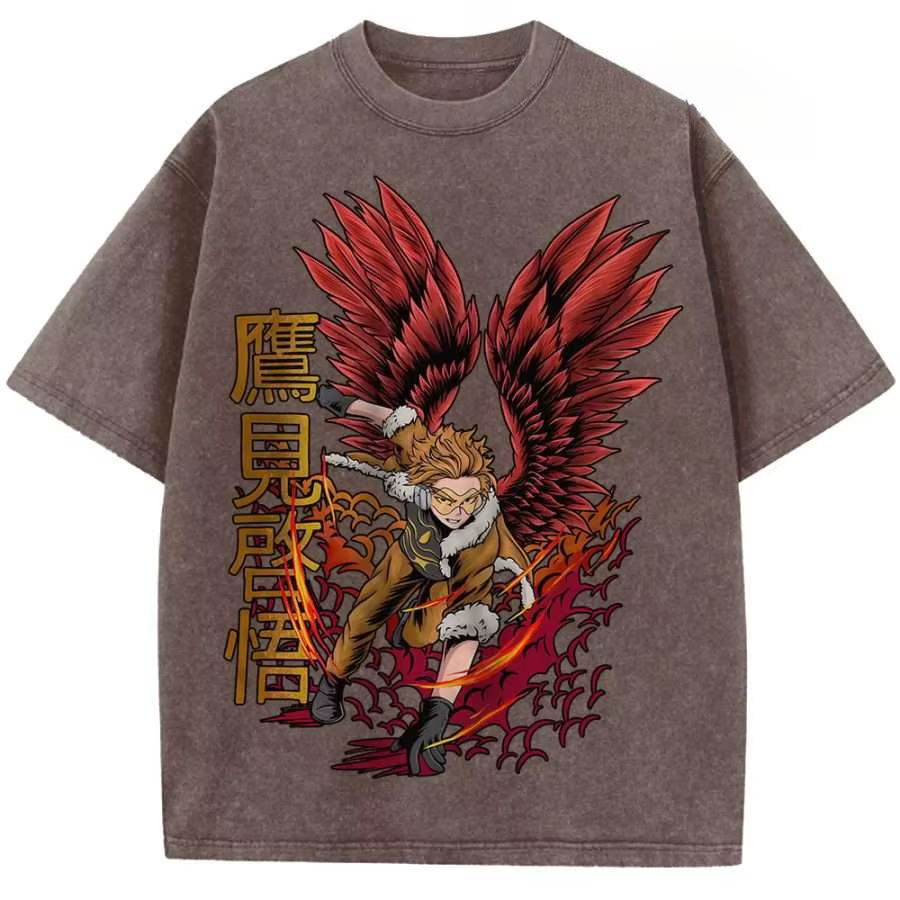 T-shirt graphique Anime My Hero Academia Takami Keigo Hawks pour hommes et femmes