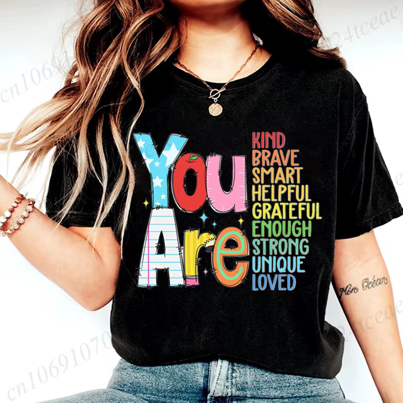 Vous êtes sortes chemises pour femmes retour à l'école T-shirts mode décontracté enseignant appréciation t-shirt