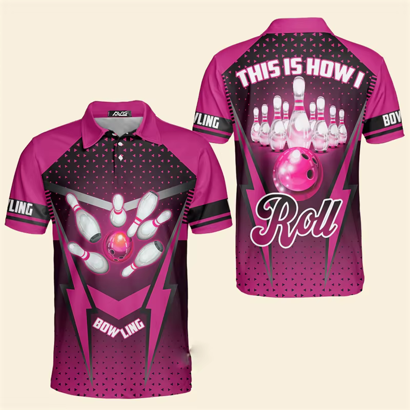 Polo de bowling imprimé léger coloré