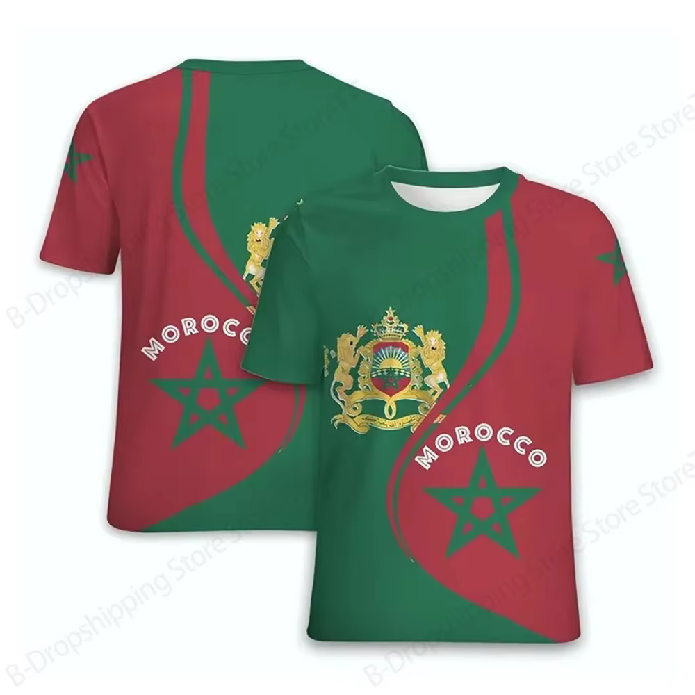 Drapeau marocain impression 3d T-shirt hommes femmes mode