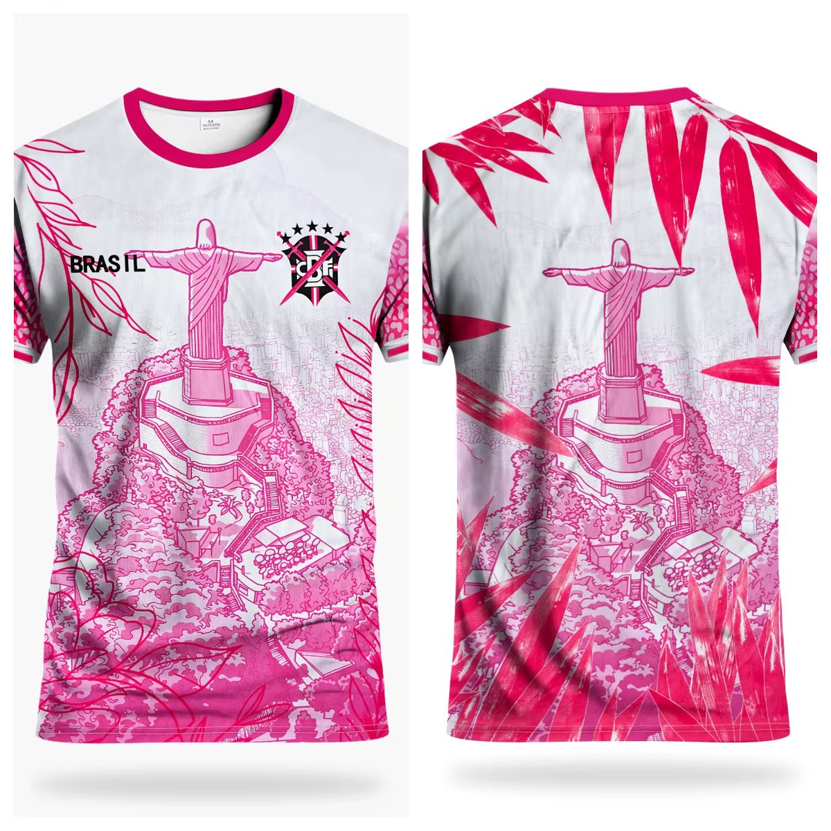 Rio de Janeiro, Brésil. Maillots de football fan art. T-shirts pour hommes et femmes imprimés en 3D. Vêtements de sport respirants pour l'été
